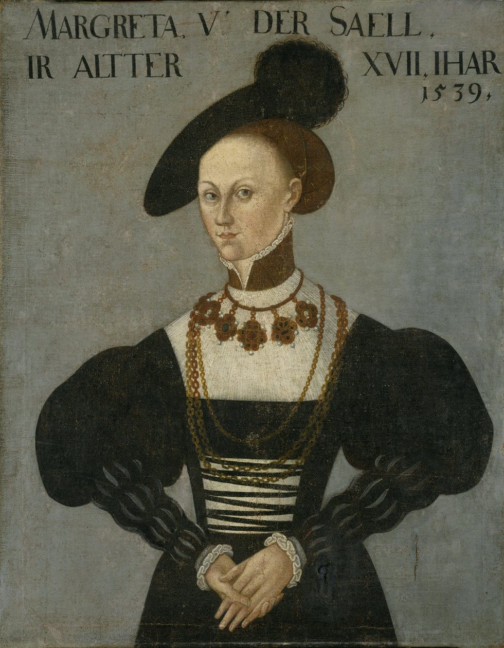 Margarethe von der Saale, morganatyczna żona Filipa I autorstwa Hans Brosamer