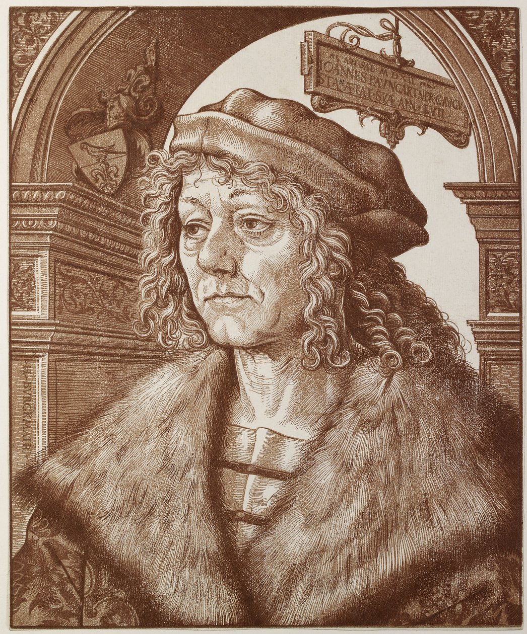 Portret Johannesa Paumgartnera, 1512 (drzeworyt światłocieniowy) autorstwa Hans Burgkmair