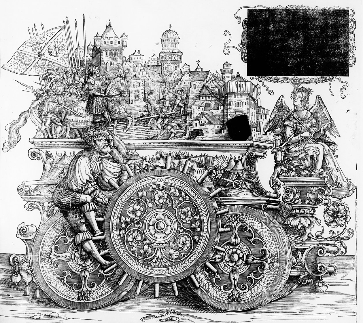 Scena z procesji triumfalnej Maksymiliana, ok. 1516-18 r. autorstwa Hans Burgkmair