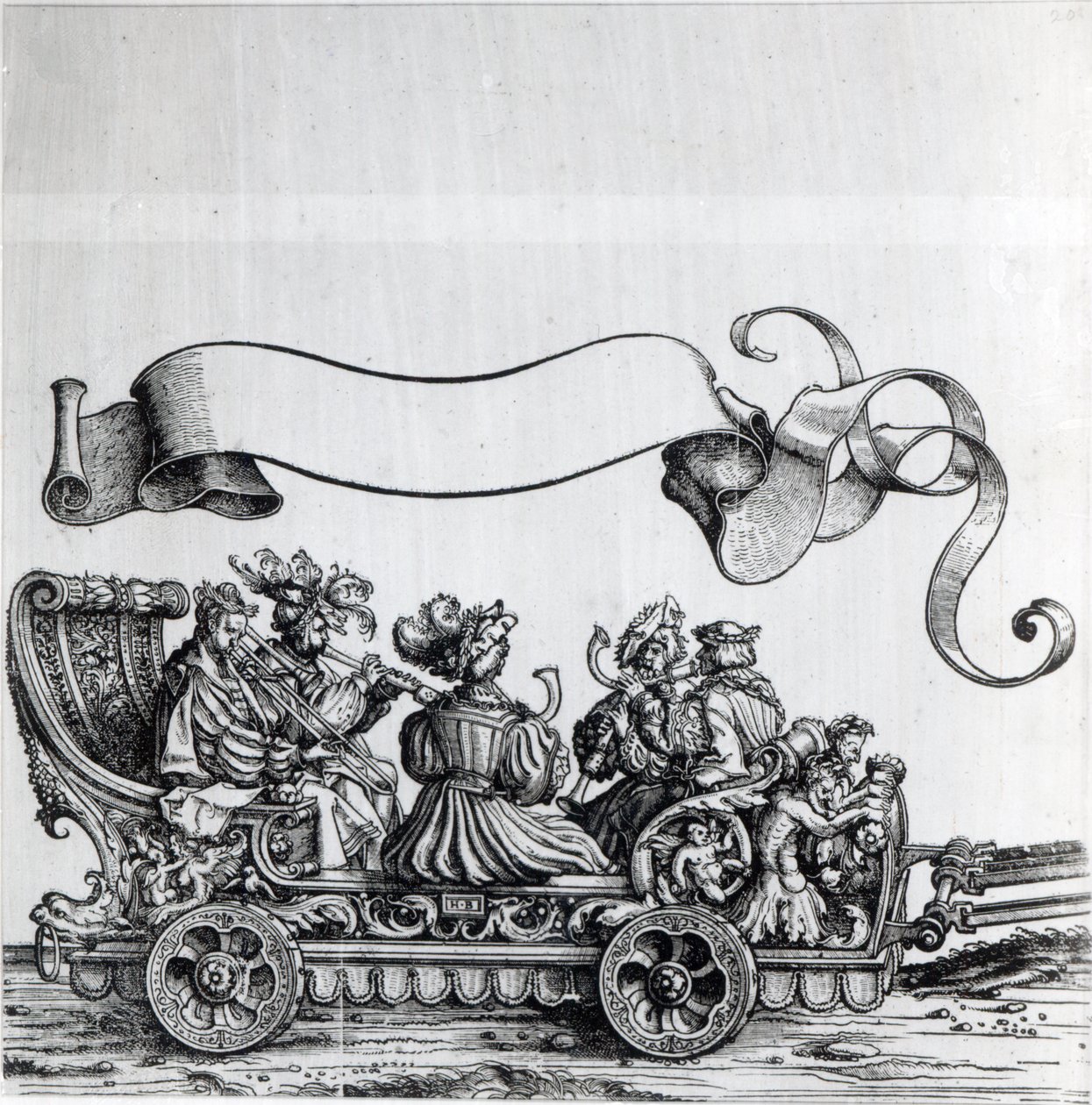 Scena z procesji triumfalnej Maksymiliana, ok. 1516-18 autorstwa Hans Burgkmair