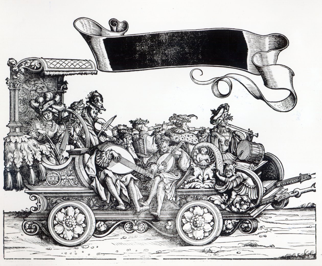 Scena z procesji triumfalnej Maksymiliana, ok. 1516-18 autorstwa Hans Burgkmair