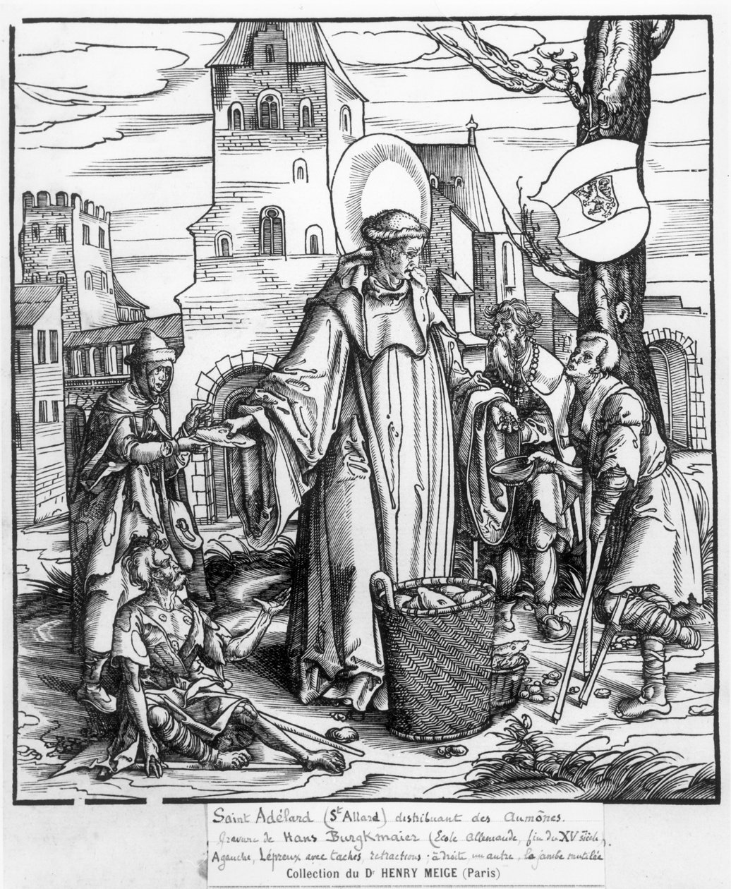 Św. Adelard (ok. 752-827) rozdając jałmużnę autorstwa Hans Burgkmair