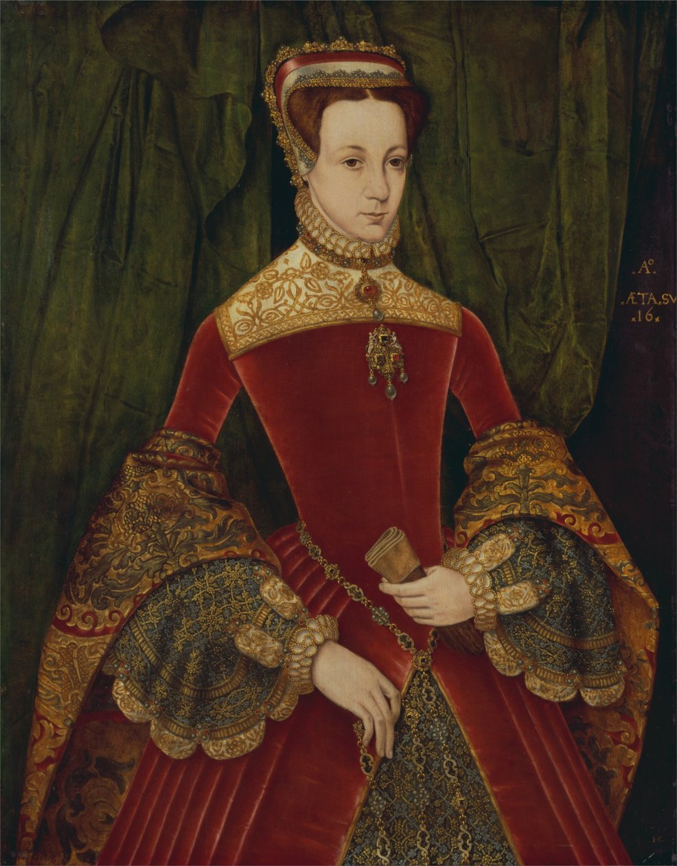 Portret szesnastoletniej kobiety, wcześniej zidentyfikowanej jako Mary Fitzalan, księżna Norfolk, 1565 autorstwa Hans Eworth