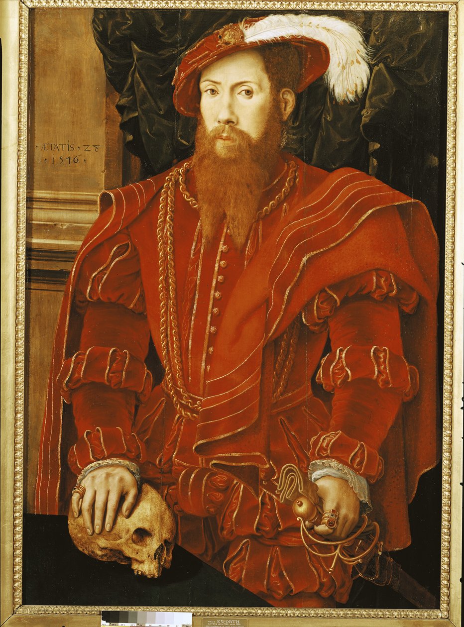 Portret dżentelmena z angielskiego dworu, 1546 autorstwa Hans Eworth
