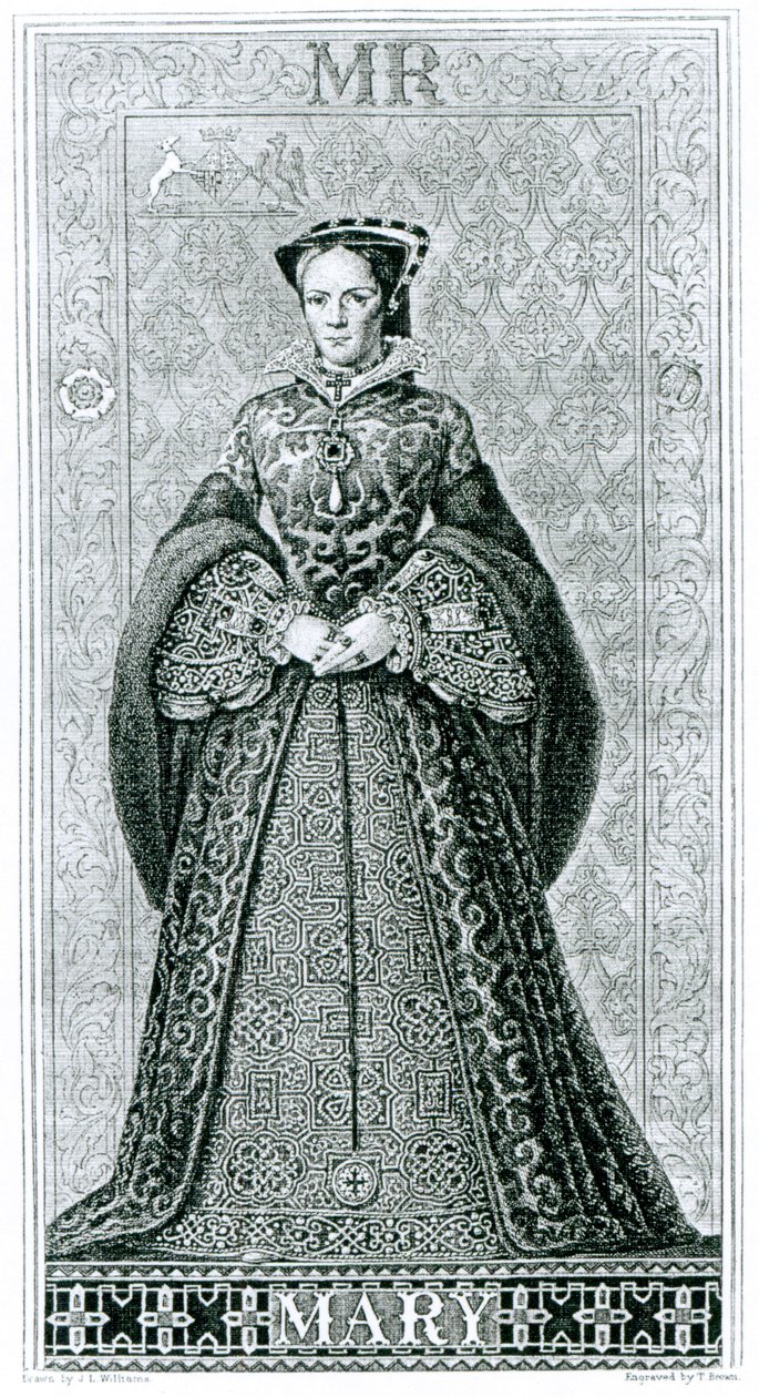 Królowa Mary I grawerowana przez T.Brown autorstwa Hans Eworth