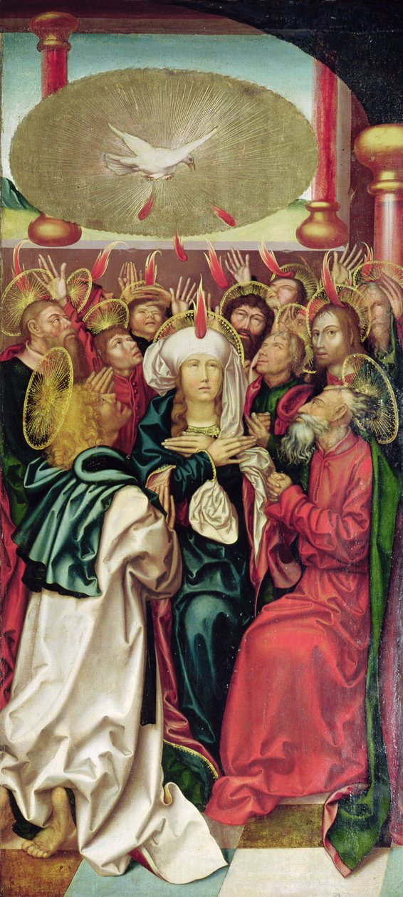 Ołtarz Bugnona: Pięćdziesiątnica, ok. 1507 r. autorstwa Hans Fries