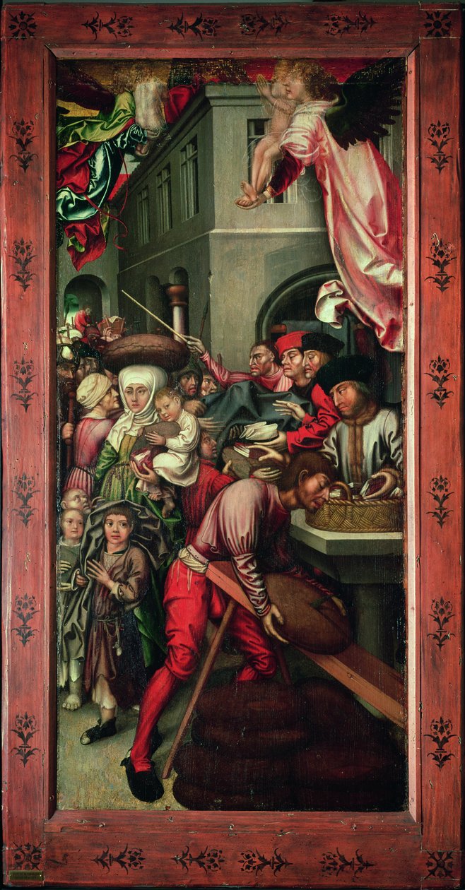 Ołtarz Bugnon: panel po prawej stronie przedstawiający miłosierdzie, ok. 1507 autorstwa Hans Fries