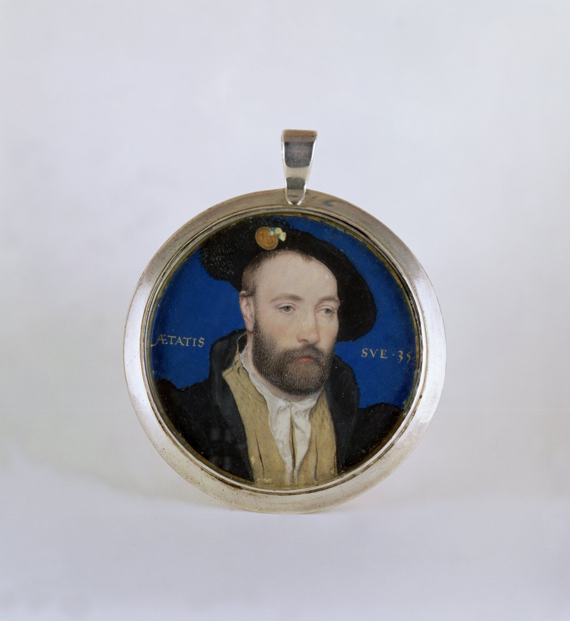 An Unknown Man, 1543 (gwasz na karcie obszyty złotem) autorstwa Hans Holbein der Jüngere