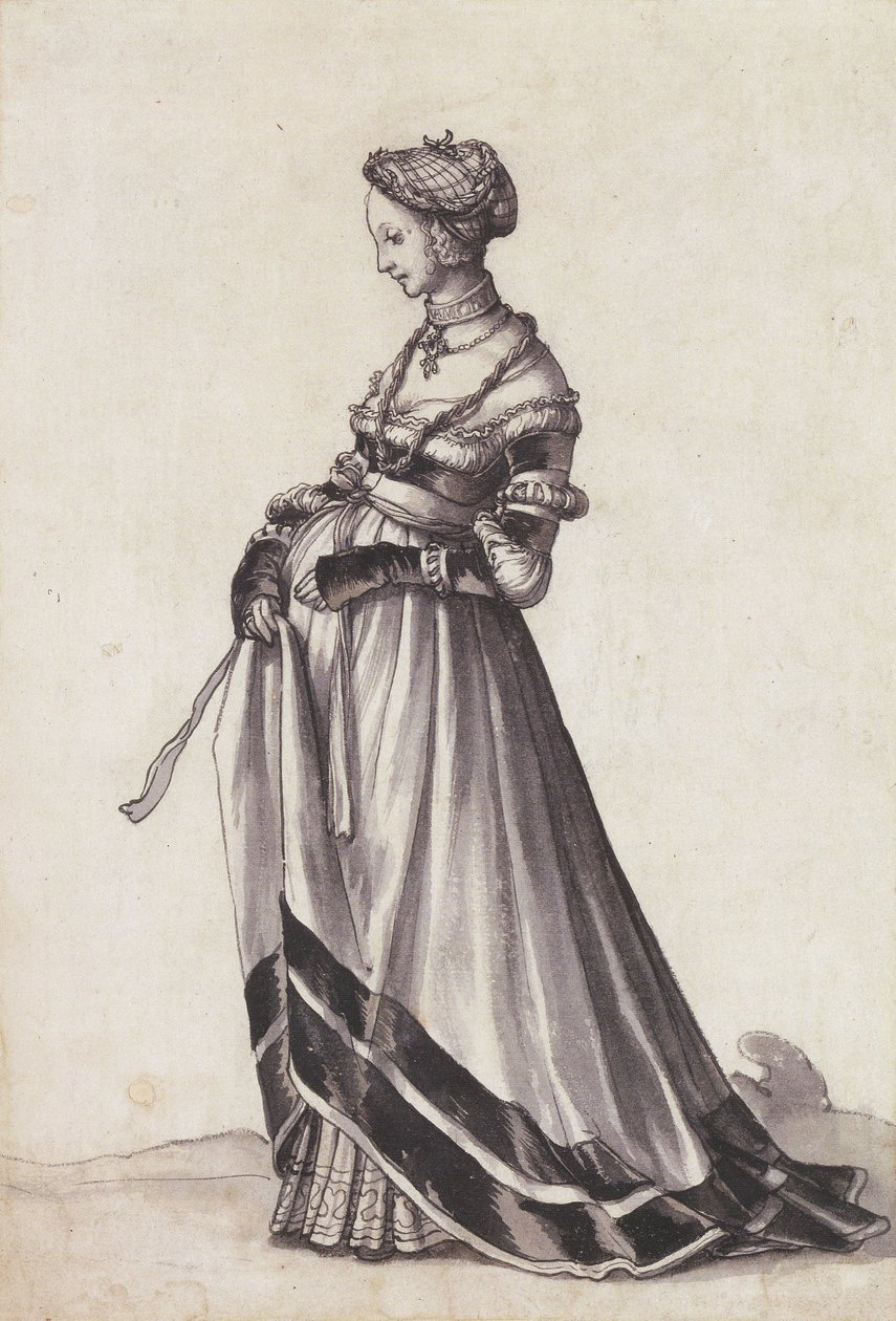 Bazylejska kobieta idąca w lewo autorstwa Hans Holbein der Jüngere