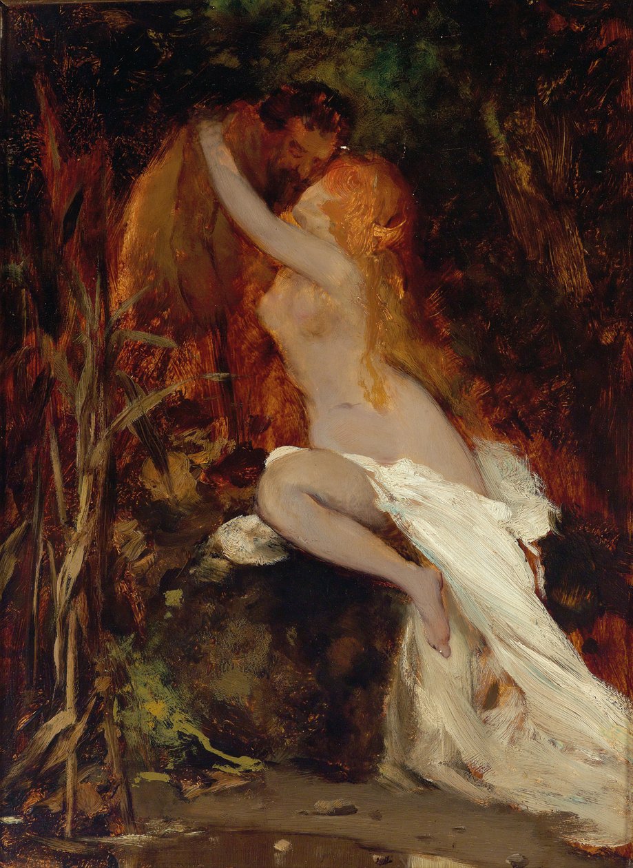 Faun i nimfa autorstwa Hans Makart
