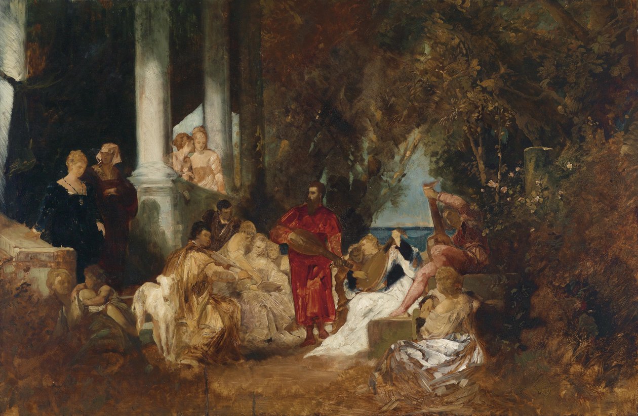 Rozrywka muzyczna autorstwa Hans Makart