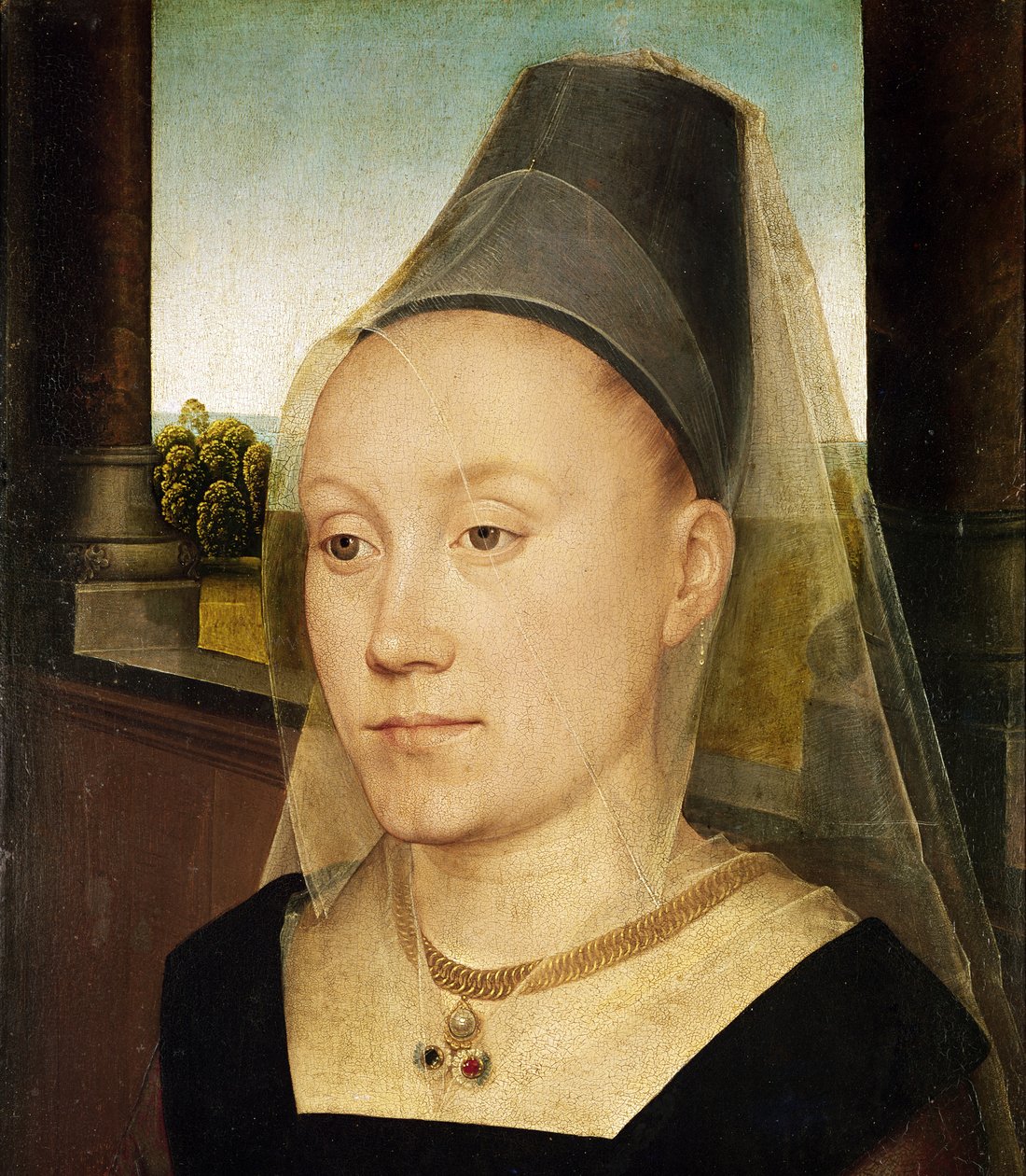 Barbara de Vlaenderberch, c.1472-75 (szczegóły 234523) autorstwa Hans Memling
