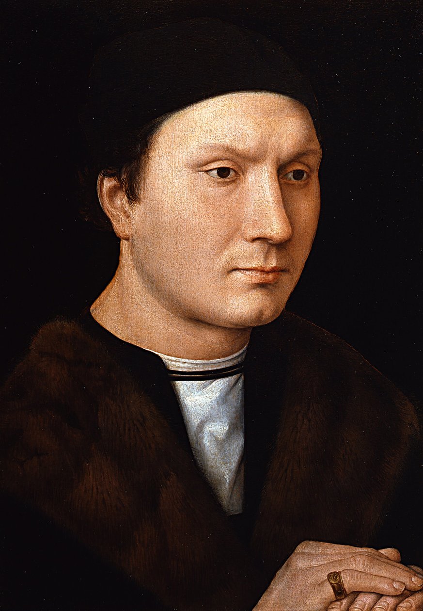 Człowiek z literą autorstwa Hans Memling