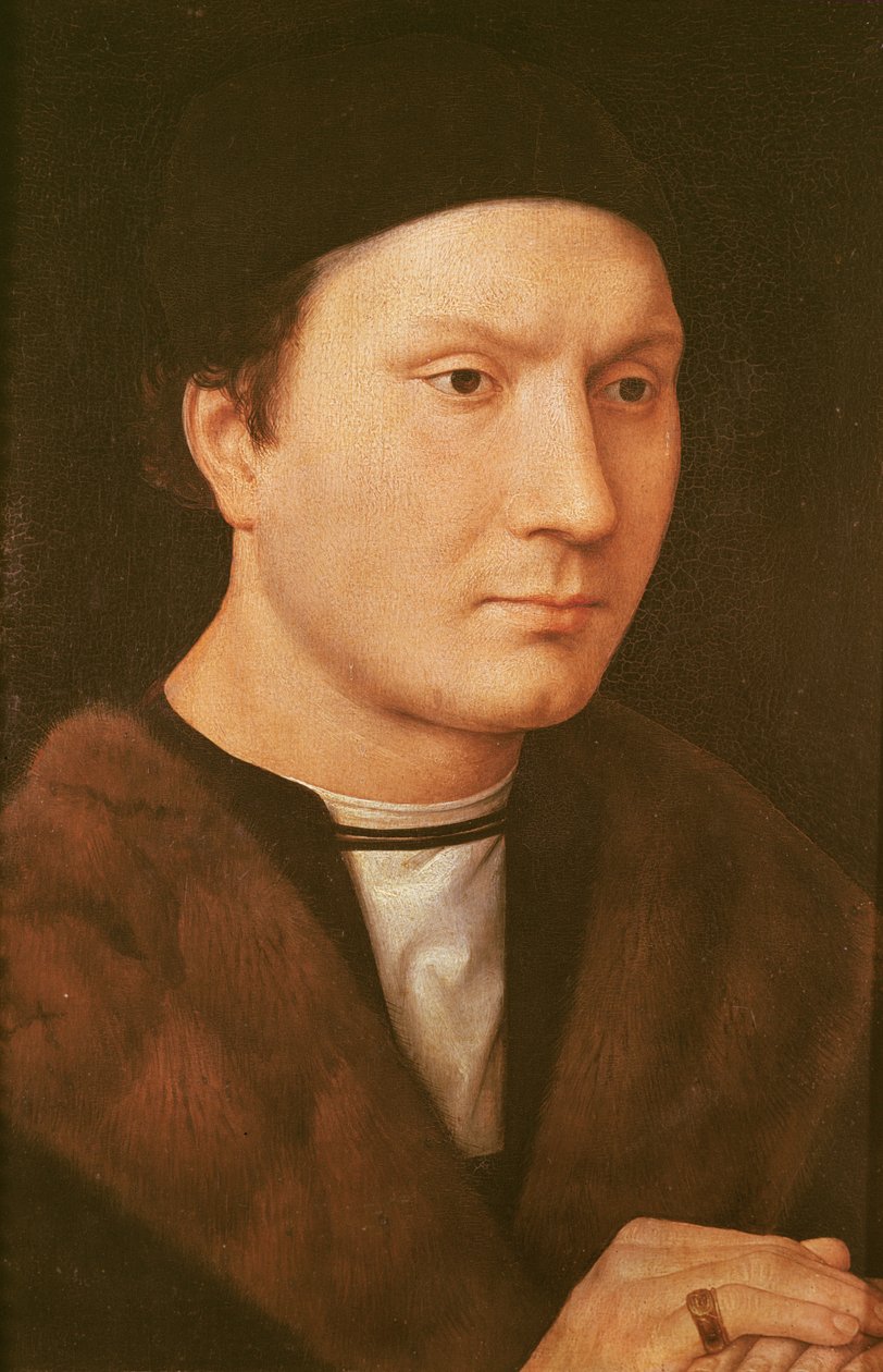 Portret nieznanego mężczyzny, ok. 1480-90 (olej na drewnie dębowym) autorstwa Hans Memling