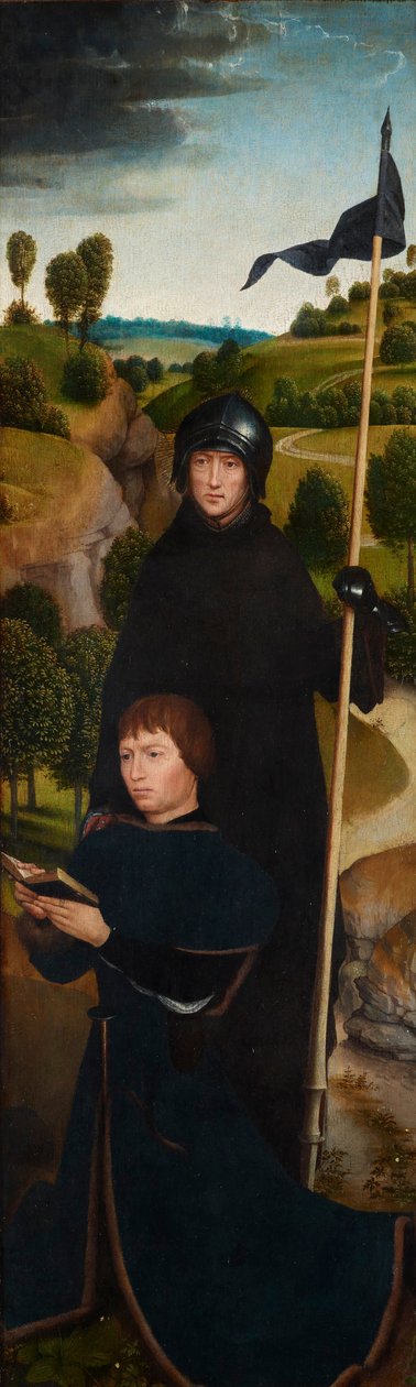 Młody człowiek modlący się z Wilhelmem z Malewa autorstwa Hans Memling