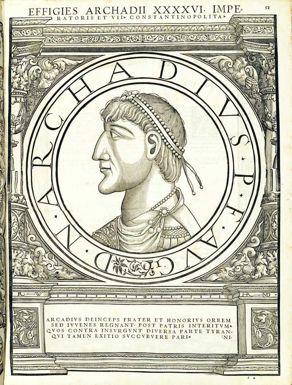 Arkadiusz, ilustracja z „Cesarzy rzymskich całego Wschodu i Zachodu” autorstwa Hans Rudolf Manuel Deutsch