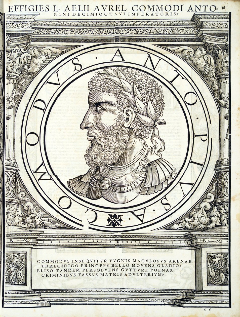 Kommodus, ilustracja z „Cesarzy rzymskich całego Wschodu i Zachodu” autorstwa Hans Rudolf Manuel Deutsch