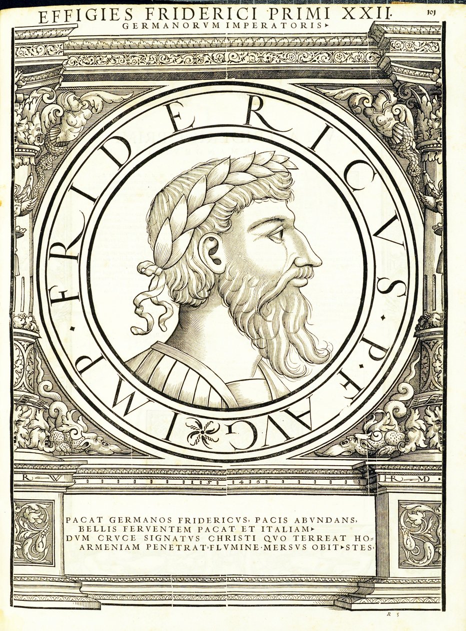 Fryderyk I, ilustracja z „Cesarzy rzymskich całego Wschodu i Zachodu” autorstwa Hans Rudolf Manuel Deutsch