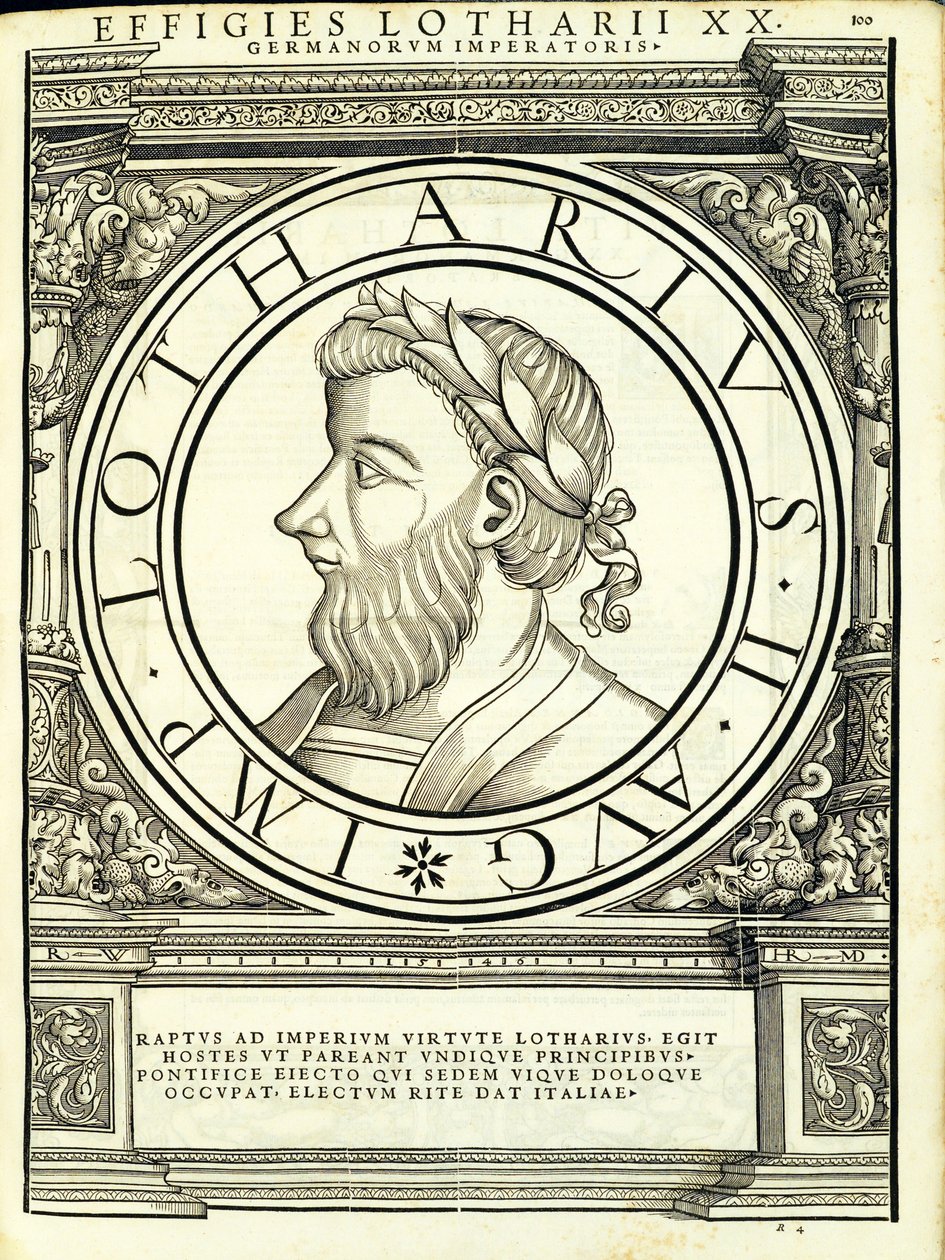 Lothar, ilustracja z „Cesarzy rzymskich całego Wschodu i Zachodu” autorstwa Hans Rudolf Manuel Deutsch