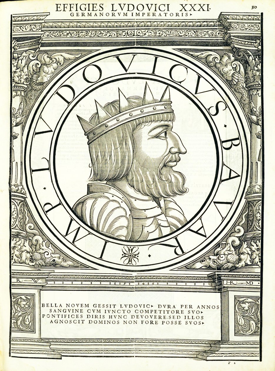 Luis IV, ilustracja z „Cesarzy rzymskich całego Wschodu i Zachodu” autorstwa Hans Rudolf Manuel Deutsch