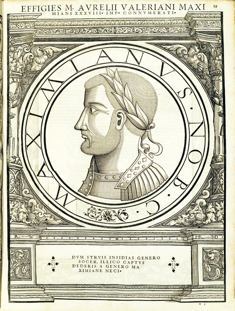 Maximianus, ilustracja z „Cesarzy rzymskich całego Wschodu i Zachodu”, drzeworyt Rudolpha Wyssenbacha, druk Andreas Gesner, Zurych autorstwa Hans Rudolf Manuel Deutsch