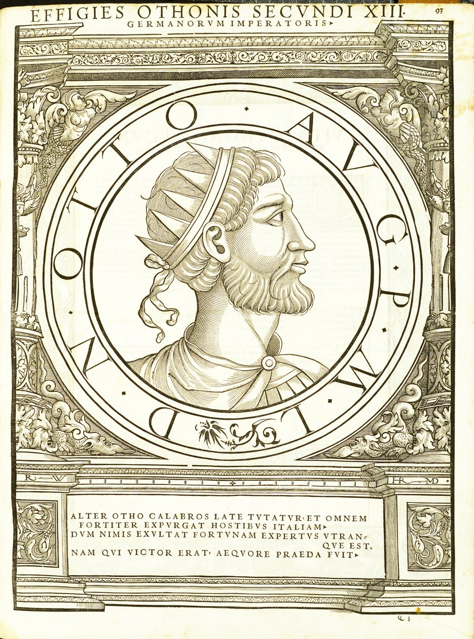 Otho II, ilustracja z „Cesarzy rzymskich całego Wschodu i Zachodu” autorstwa Hans Rudolf Manuel Deutsch