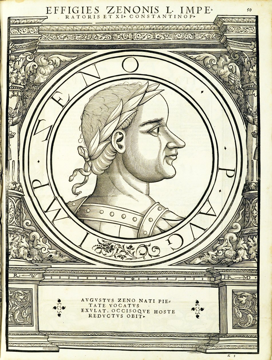 Zenon, ilustracja z „Cesarzy rzymskich całego Wschodu i Zachodu” autorstwa Hans Rudolf Manuel Deutsch