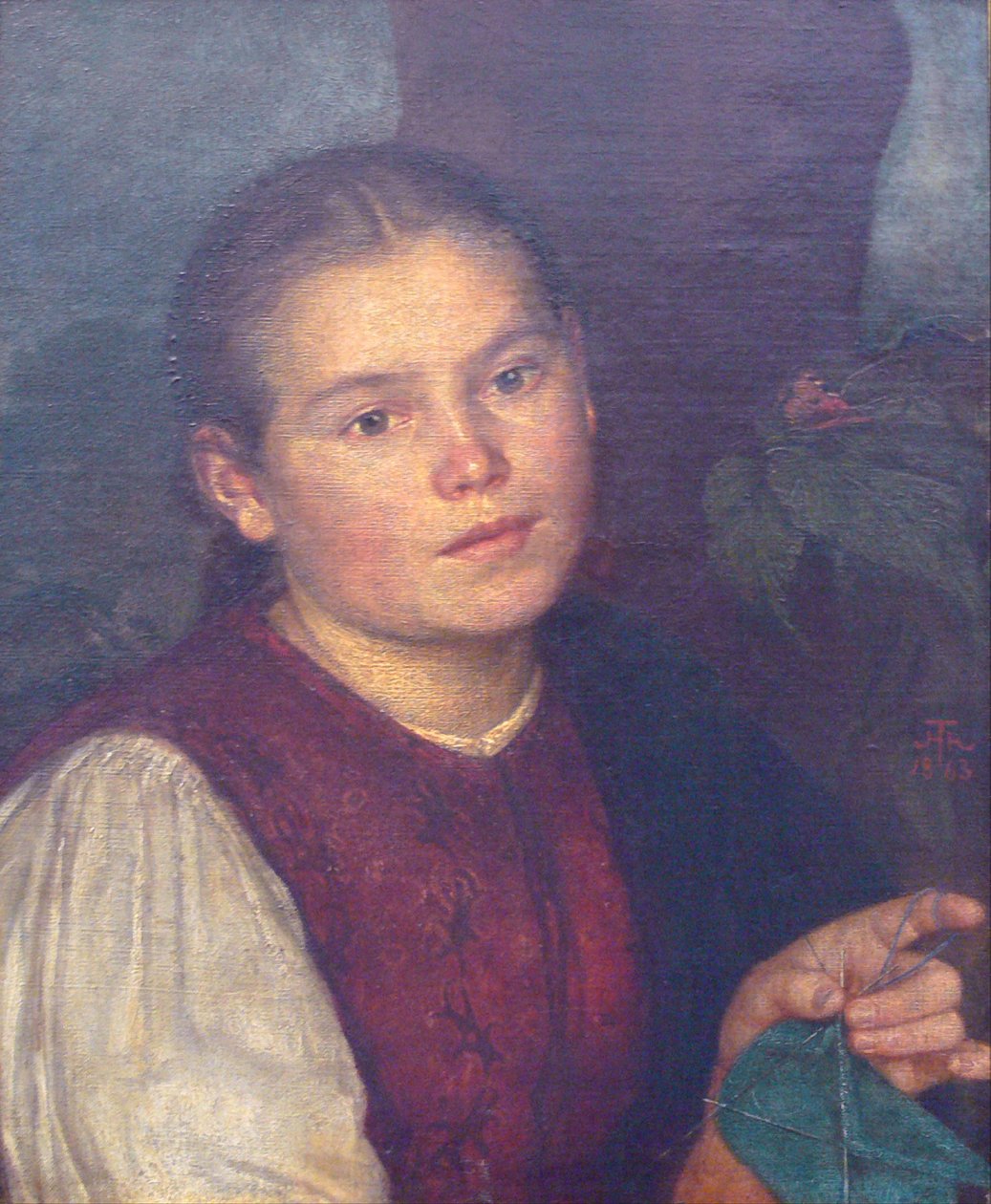 Portret siostry Agathen autorstwa Hans Thoma
