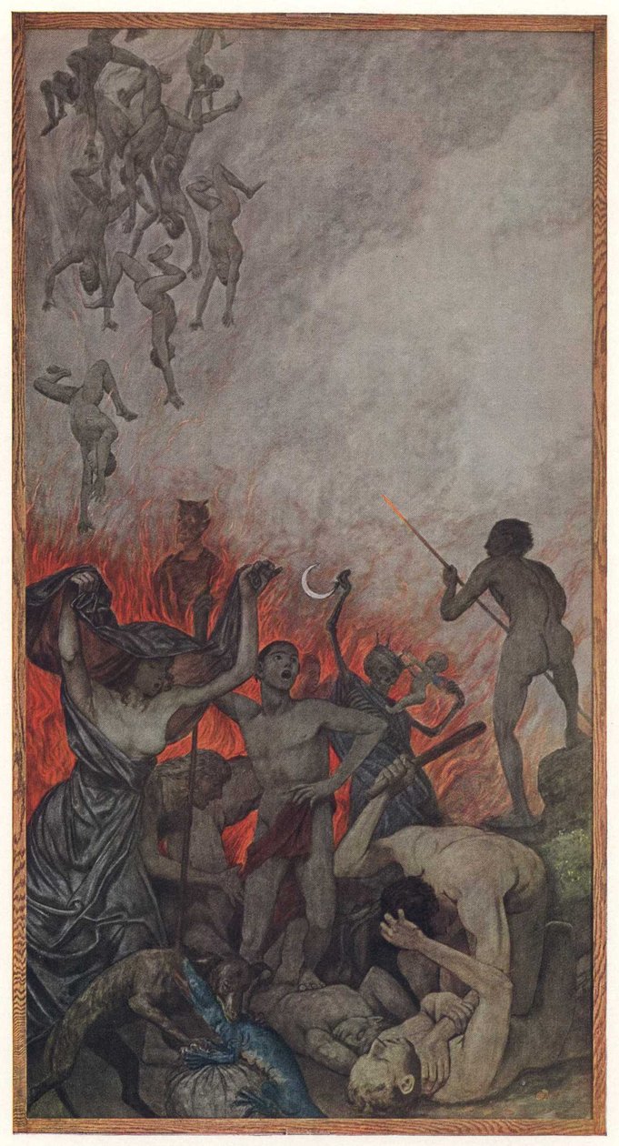 Die Hollenangielski: The helln autorstwa Hans Thoma