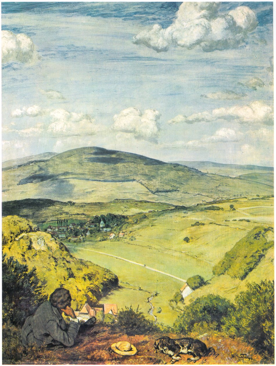 Widok na dolinę Taunus / krajobraz Taunus autorstwa Hans Thoma