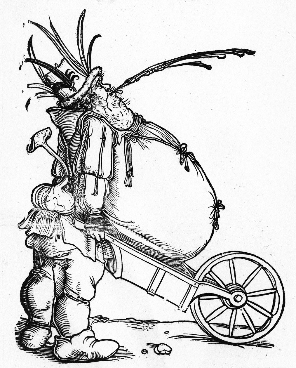 یو موټ سړی او یو ویل بارو، c.1521 پولی autorstwa Hans Weiditz