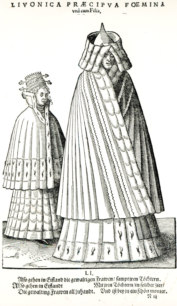 Stroje szlachcianki inflanckiej i jej córki, 1577 autorstwa Hans Weigel