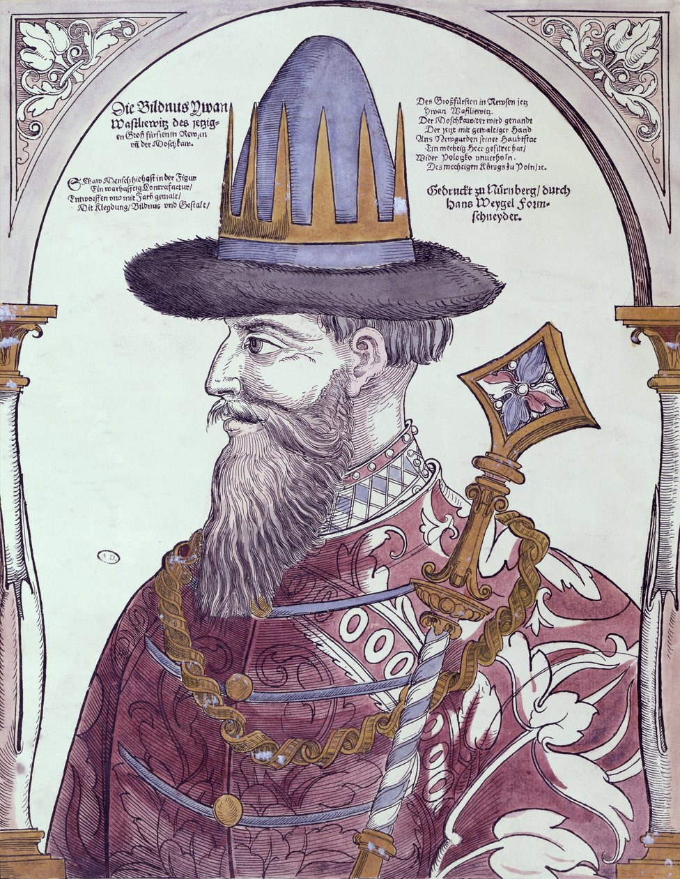 Iwan IV (1530-84) Groźny (drzeworyt kolorowy) autorstwa Hans Weigel