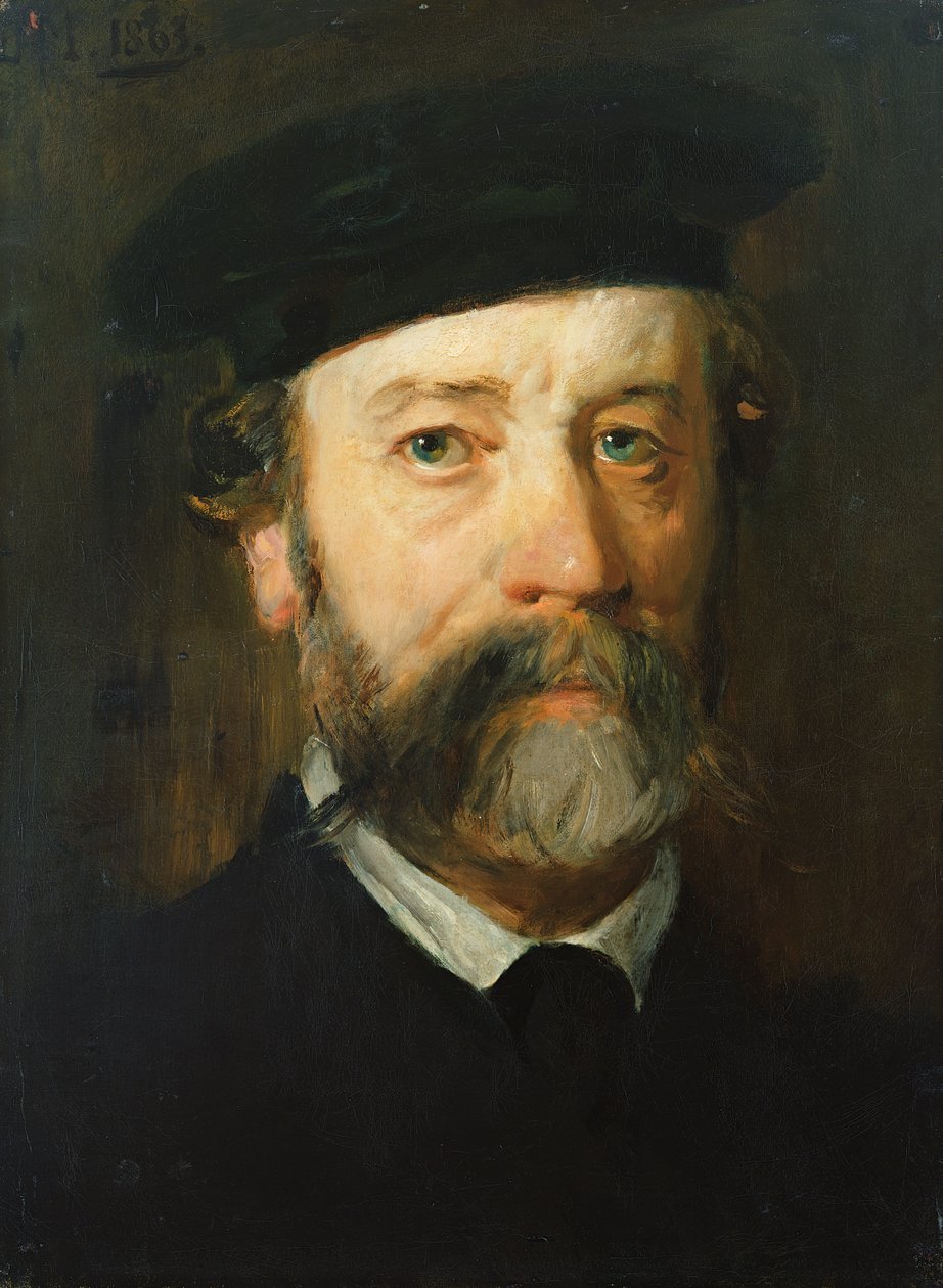 Portret mężczyzny z brodą, 1863 autorstwa Hans von Marées