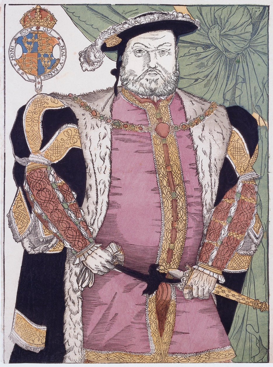 Król Anglii Henryk VIII (grawerowanie) autorstwa Hans (after) Holbein