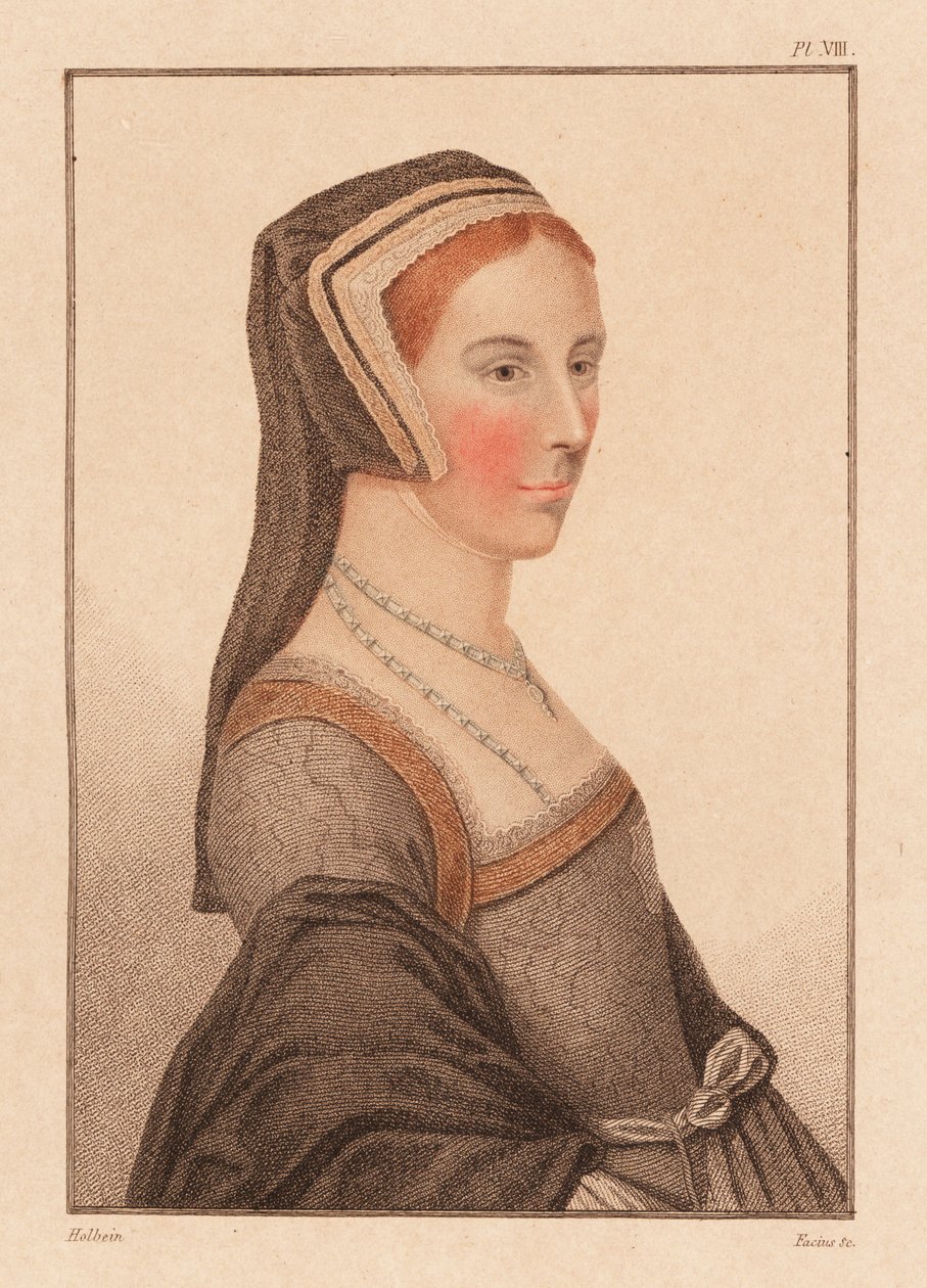 Anne Cresacre, lat 15, podopieczna Sir Thomasa More., 1812 (rycina) autorstwa Hans (after) Holbein the Younger
