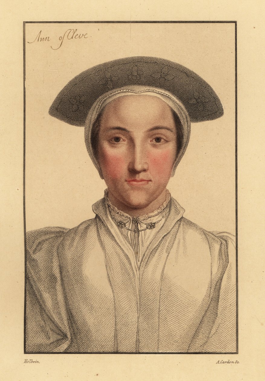 Anne of Cleves lub Amalia of Cleves., 1812 (grawerowanie) autorstwa Hans (after) Holbein the Younger