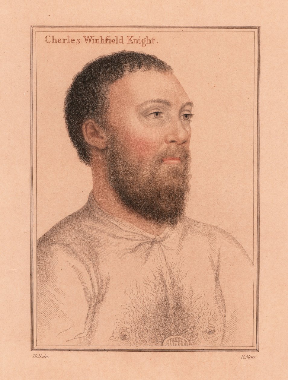 Charles Wingfield z zamku Kimbolton, 1812 (rycina) autorstwa Hans (after) Holbein the Younger