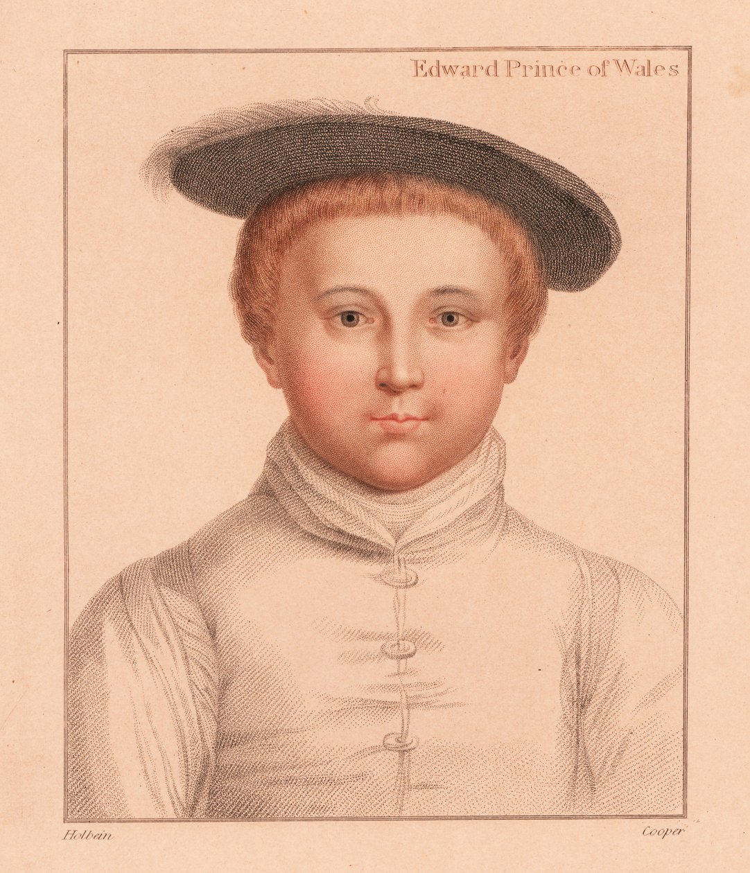 Edward, książę Walii, lat 3-5, 1812 (grawerunek) autorstwa Hans (after) Holbein the Younger
