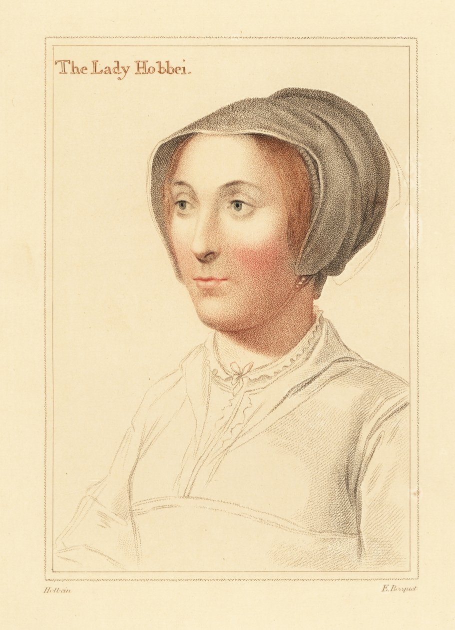 Elizabeth Cooke lub Elizabeth Stonor., 1812 (grawerowanie) autorstwa Hans (after) Holbein the Younger