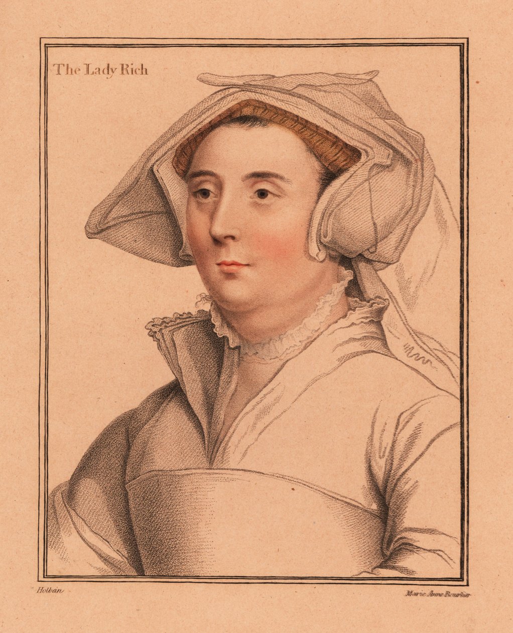 Elizabeth Jenkes, Lady Rich, żona Sir Richarda Richa, 1812 (rycina) autorstwa Hans (after) Holbein the Younger