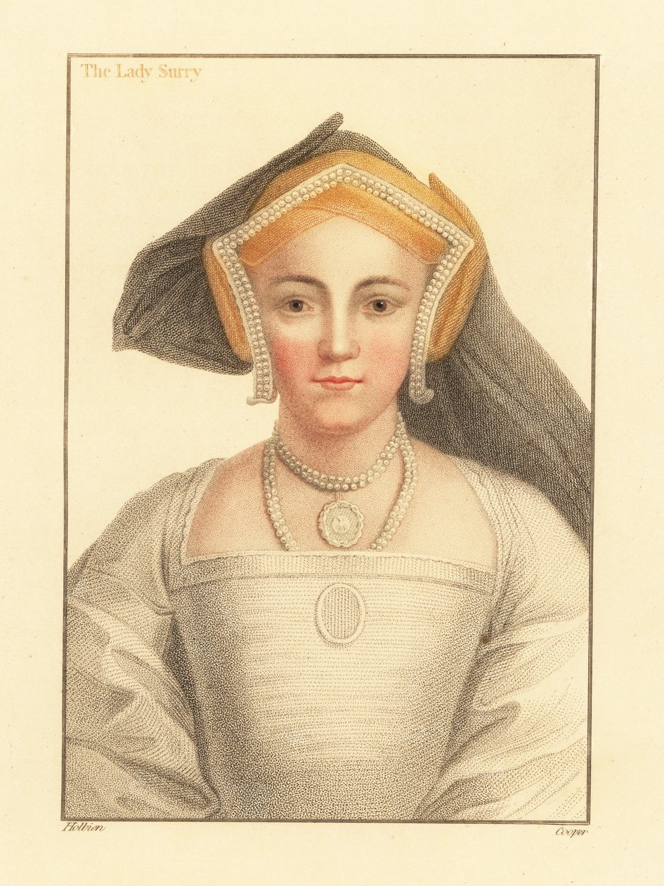 Frances Howard, hrabina Surrey., 1812 (grawerowanie) autorstwa Hans (after) Holbein the Younger