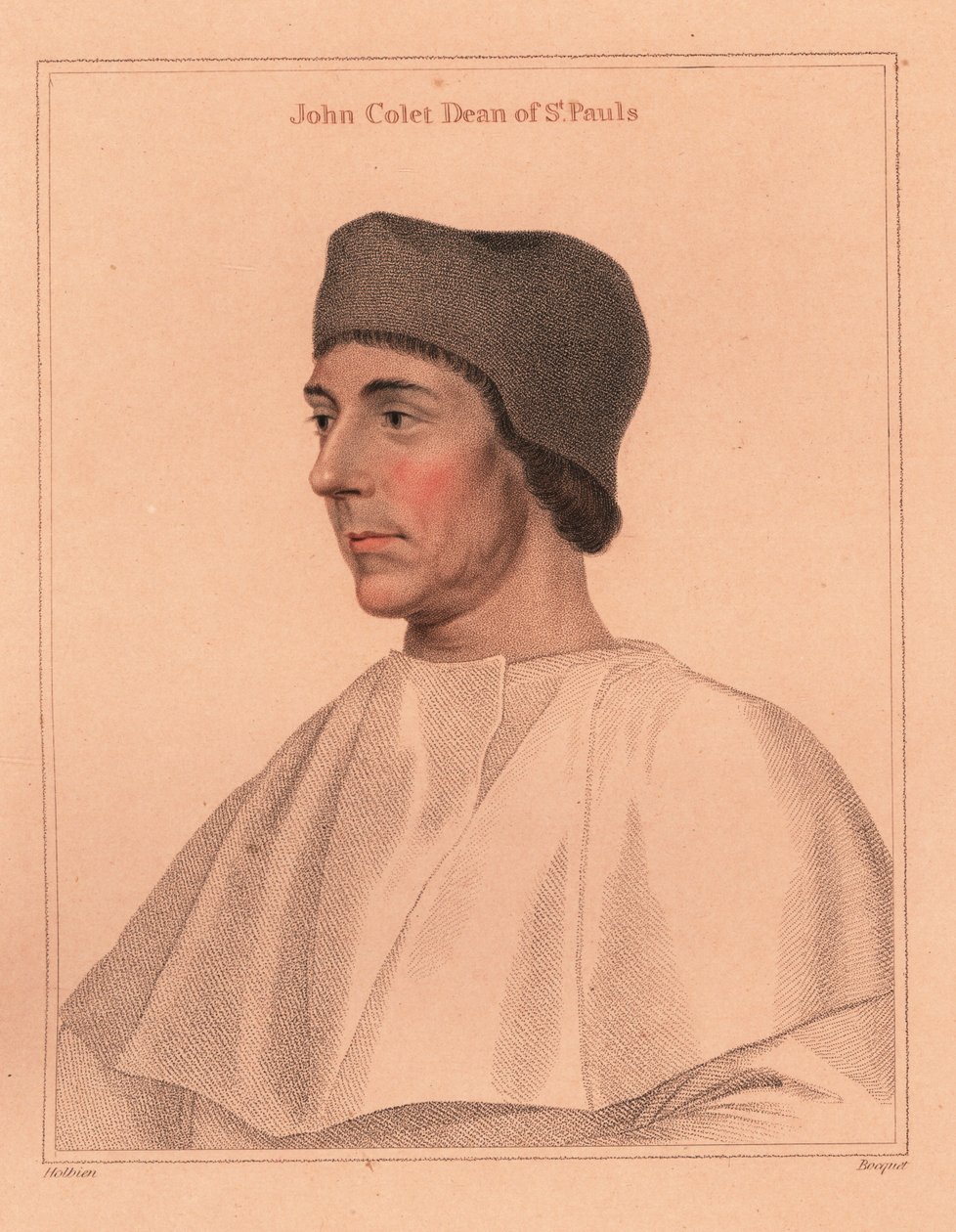 John Colet, dziekan katedry św. Pawła, 1812 (rycina) autorstwa Hans (after) Holbein the Younger