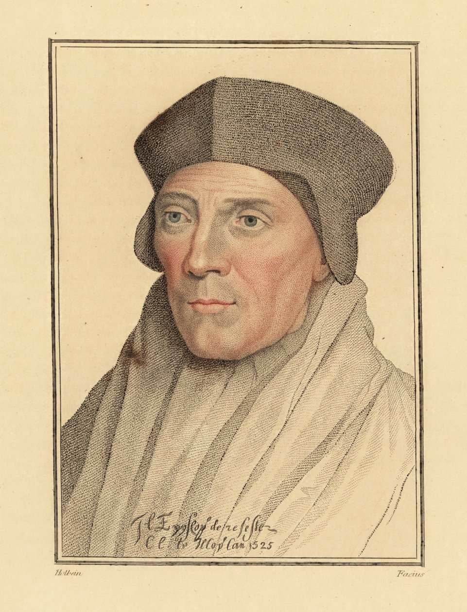 John Fisher, biskup Rochester (1469-1535). ,1812 (grawerowanie) autorstwa Hans (after) Holbein the Younger