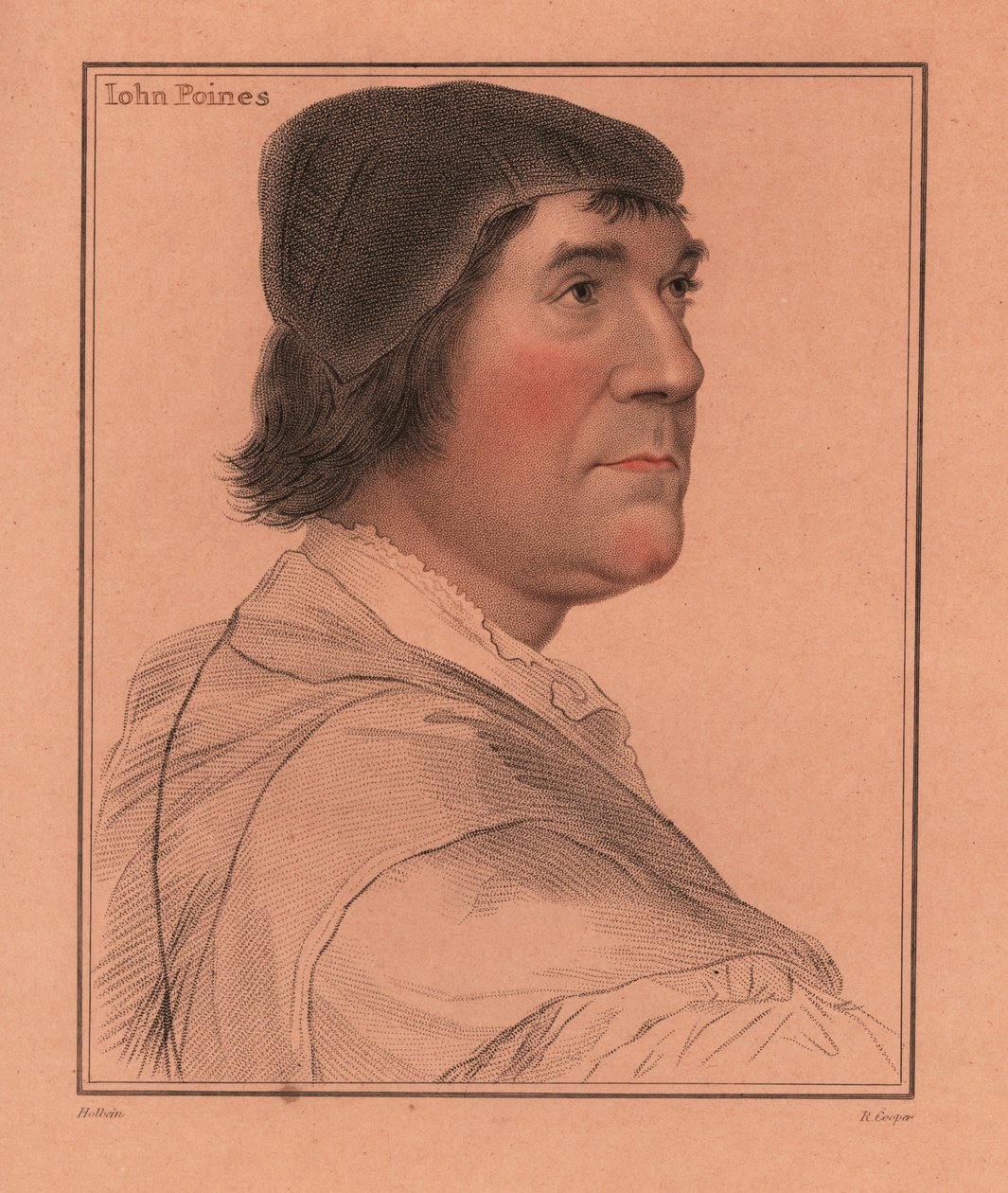 John Poyntz, angielski dworzanin i polityk, 1812 (rycina) autorstwa Hans (after) Holbein the Younger