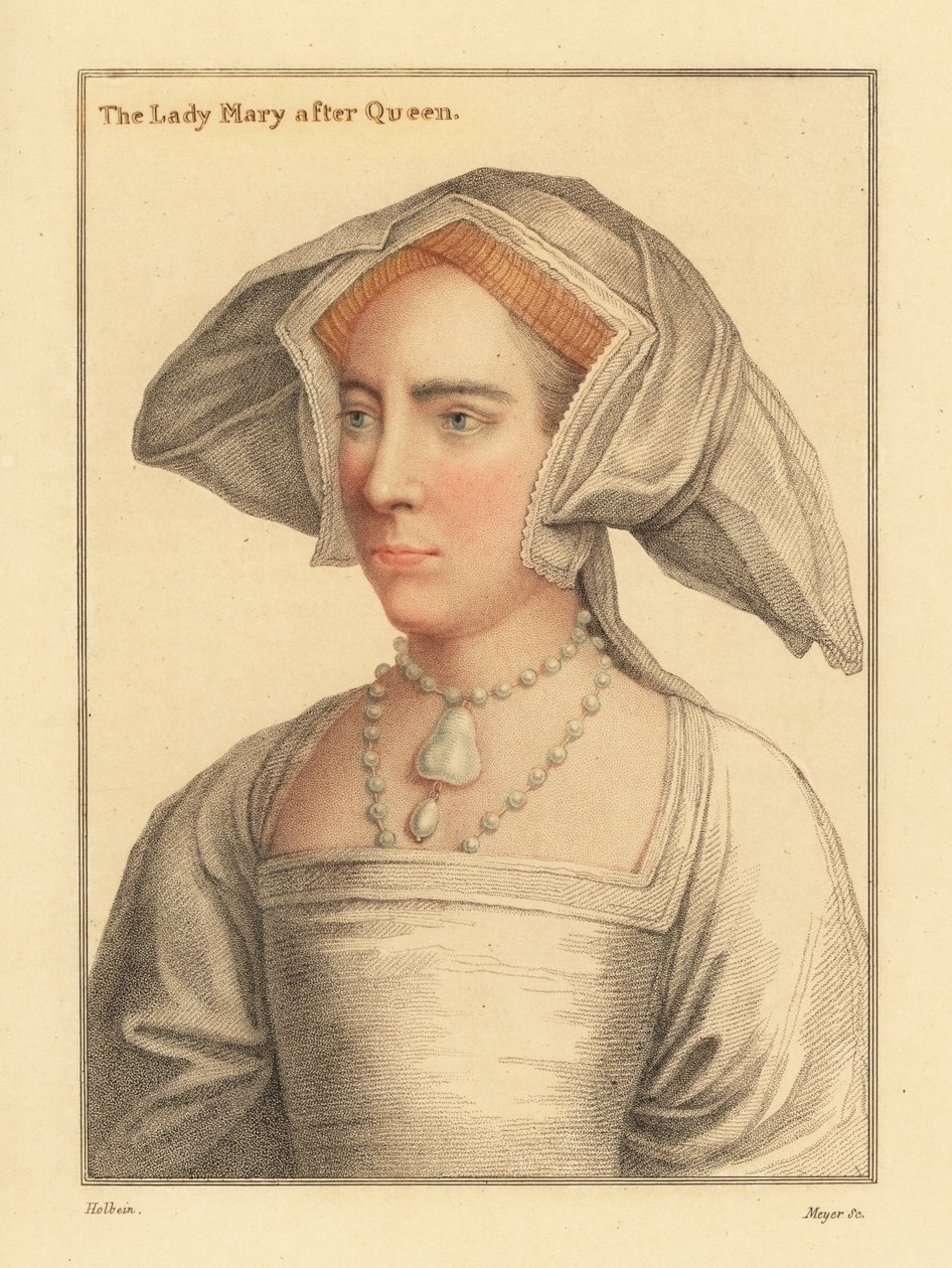 Lady Mary, córka króla Henryka VIII, 1812 (rycina) autorstwa Hans (after) Holbein the Younger
