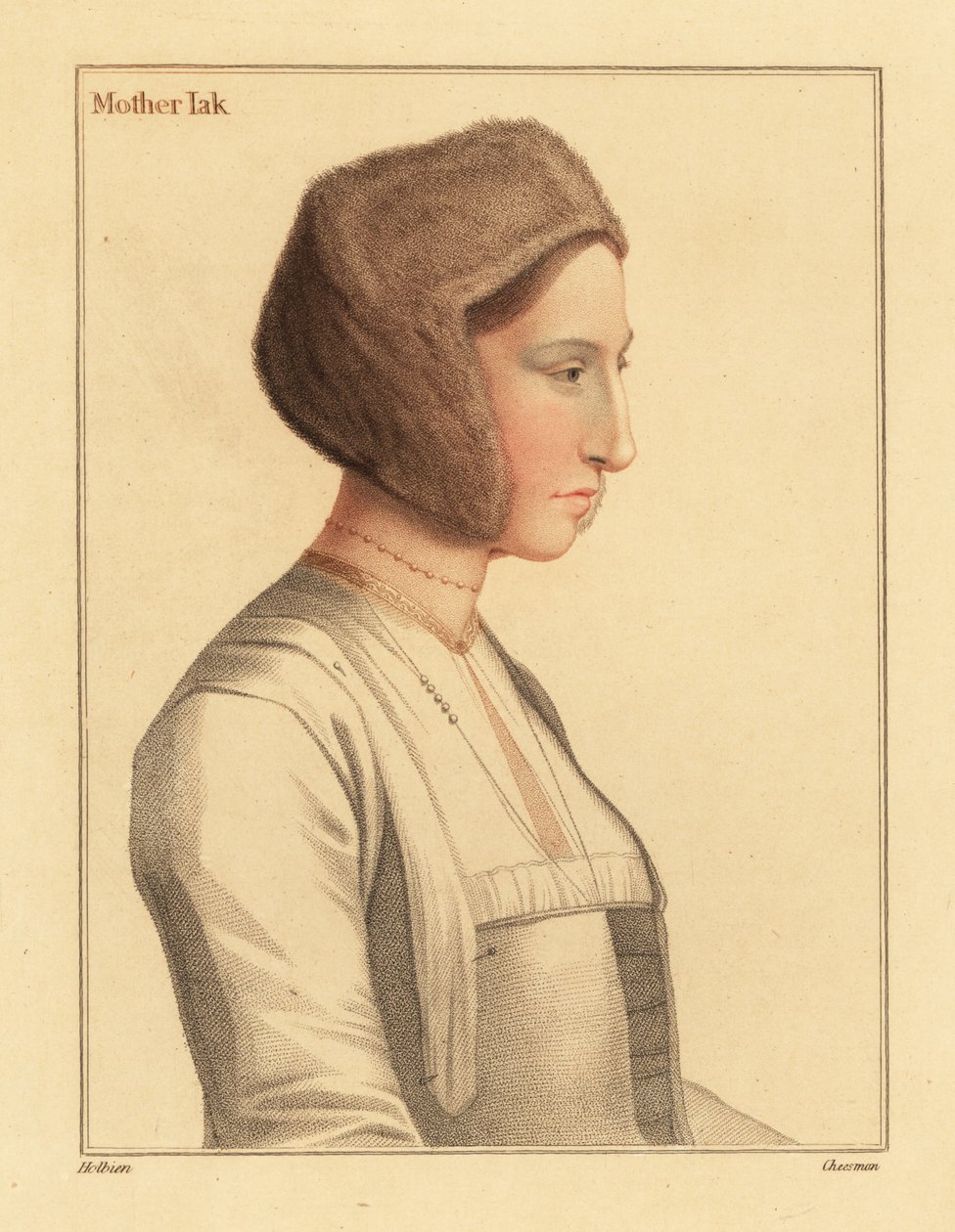 Margaret Clement, przybrana córka Thomasa More., 1812 (rycina) autorstwa Hans (after) Holbein the Younger