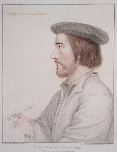 Mikołaj Borbonius (1503-50) grawerowany przez Francesco Bartolozzi (1727-1815) 1793 (grafika) autorstwa Hans (after) Holbein the Younger
