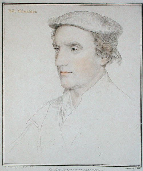 Portret Philipa Melanchtona (1497-1560) rytowany przez Fransesco Batolozziego (1727-1815) 1792 (grafika) autorstwa Hans (after) Holbein the Younger