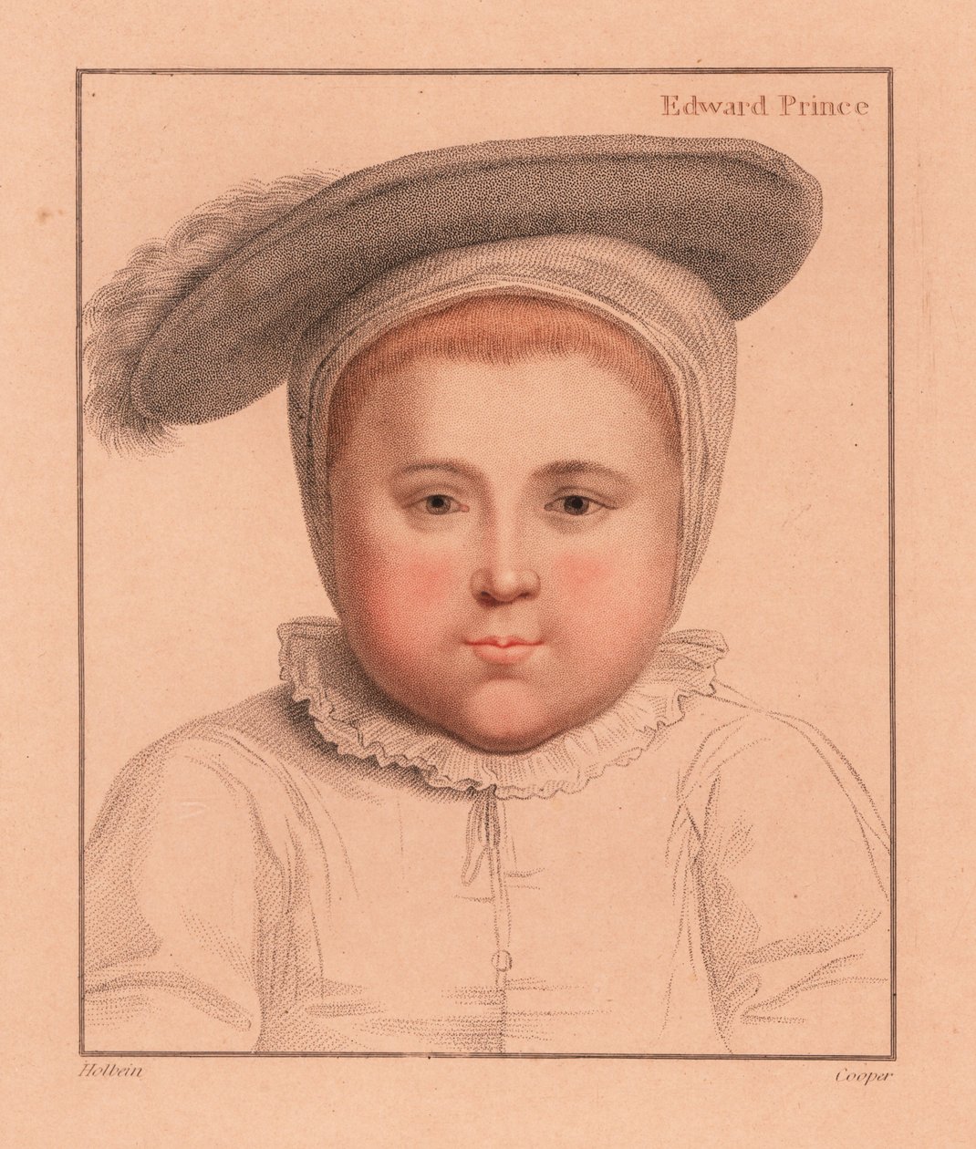 Książę Edward, lat 1, późniejszy król Anglii Edward VI, 1812 (grawerunek) autorstwa Hans (after) Holbein the Younger